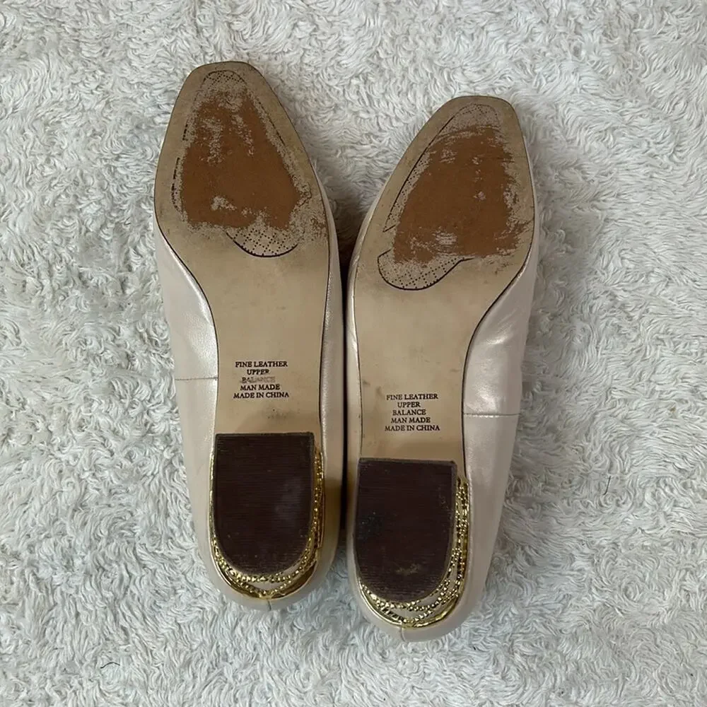 Vintage 80s Vanna White chunky heeles‎ cream square toed pumps, size 7 W